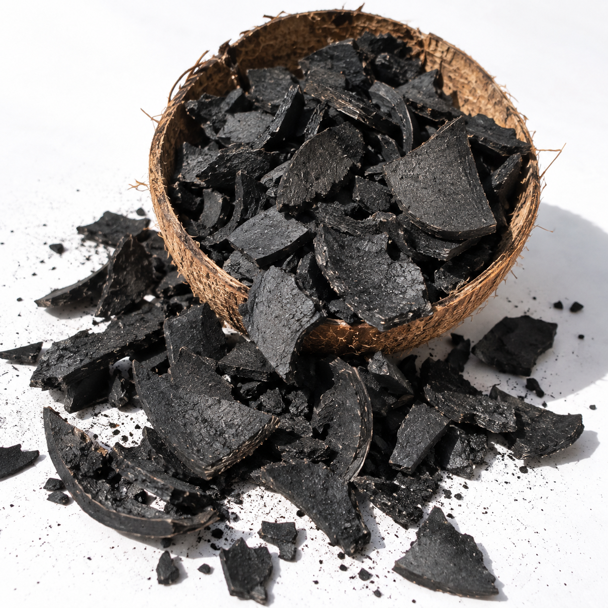 Indonesian natural coconut shell charcoal pieces for shisha and BBQ export